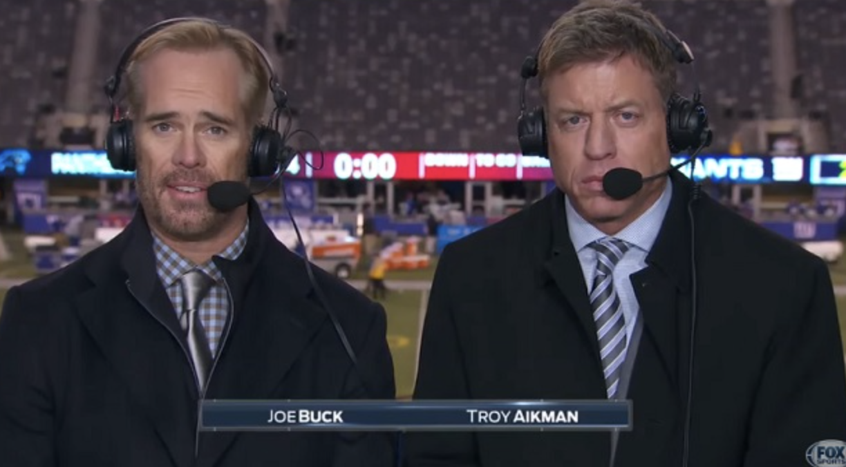 Joe Buck and Troy Aikman were caught on a hot mic mocking the military preg...