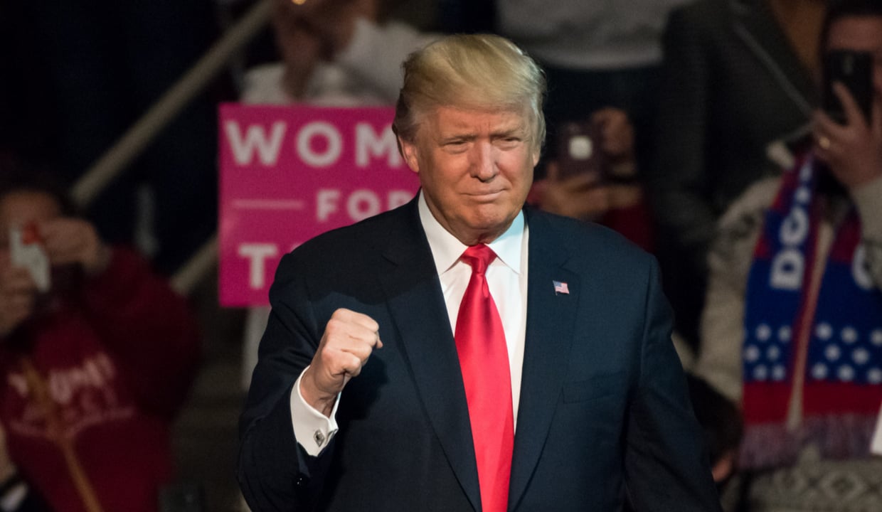 Trump Rally Fist Pump Shutterstock.