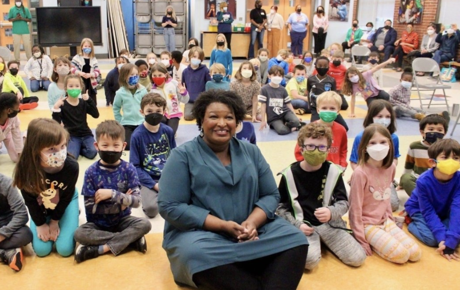 BUSTED! Unmasked Stacey Abrams DELETES Photo Showing Herself Surrounded by Masked Children - Todd Starnes